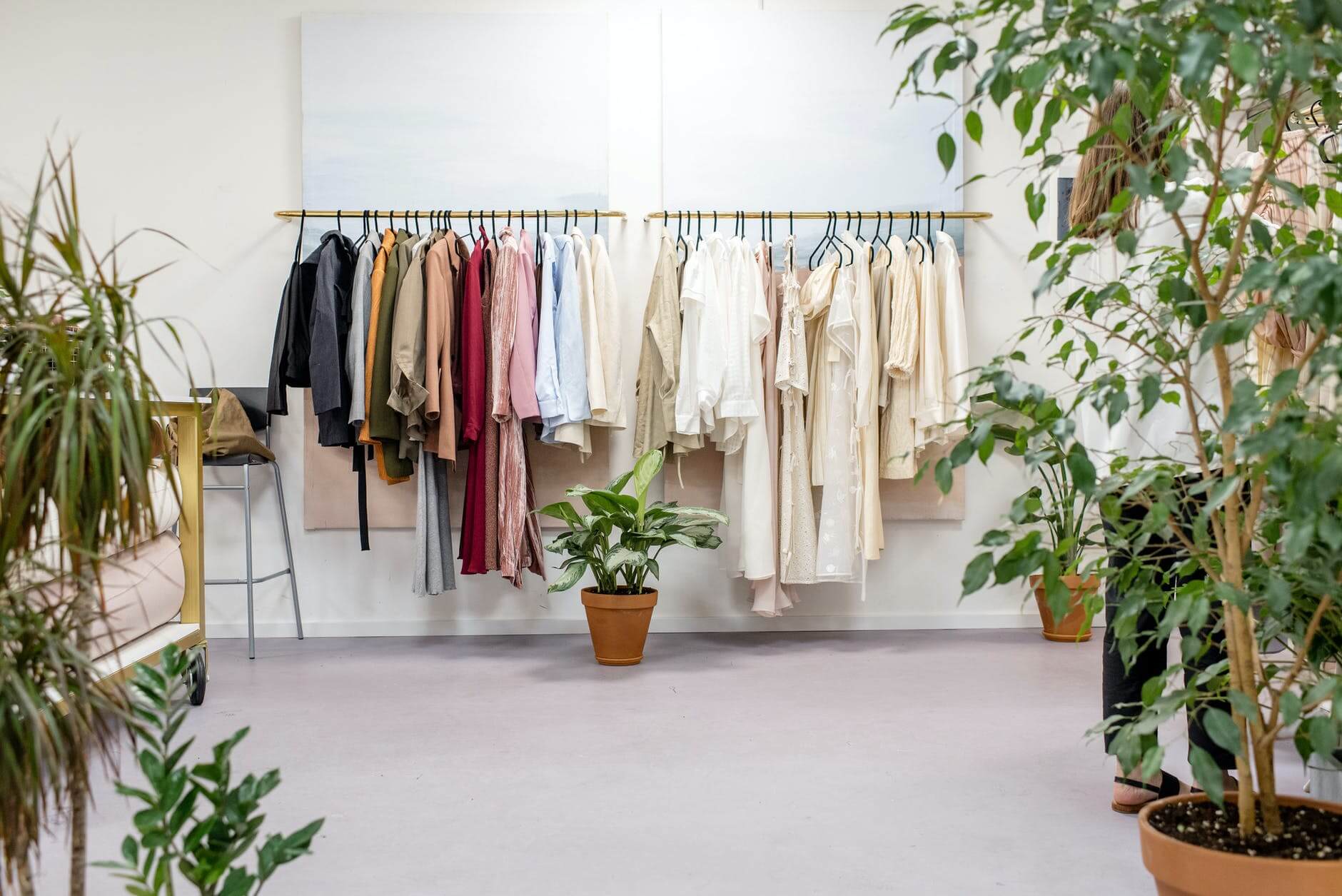 clothing rail in a retail store