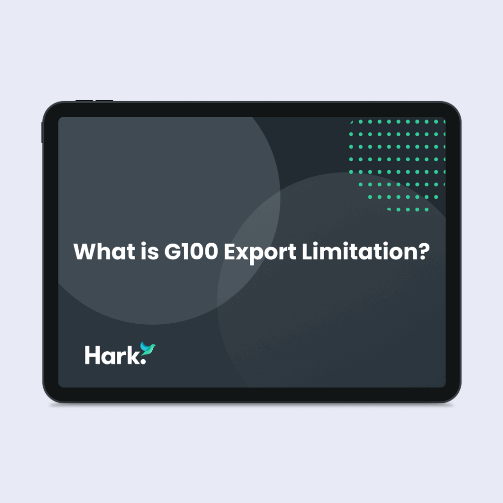 Hark Resource – What is G100 Export Limitation_ Title Image