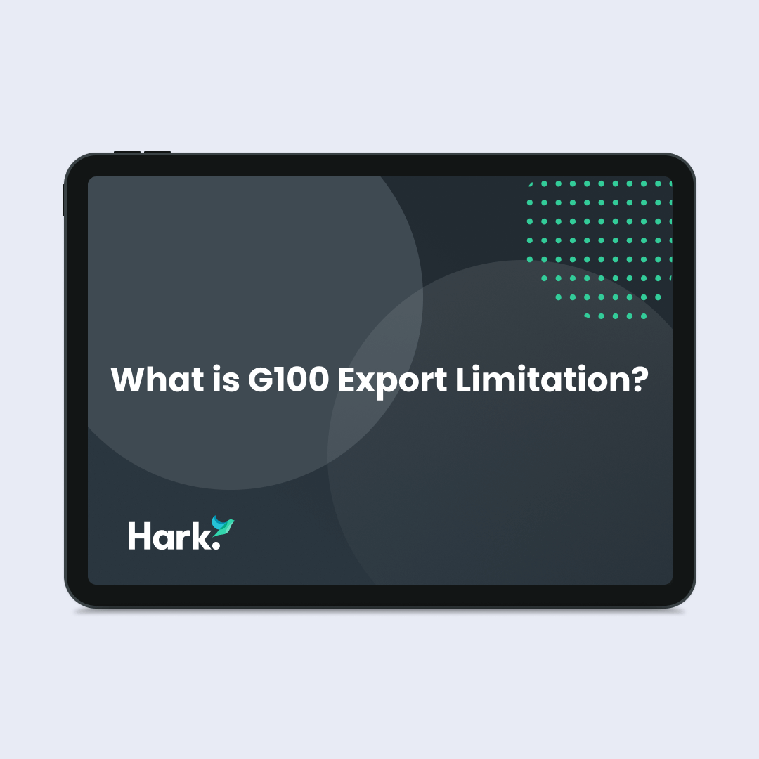 Hark Resource – What is G100 Export Limitation_ Title Image